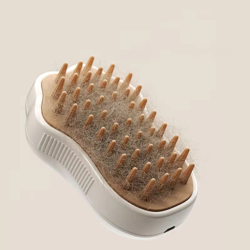 Mist grooming brush in use