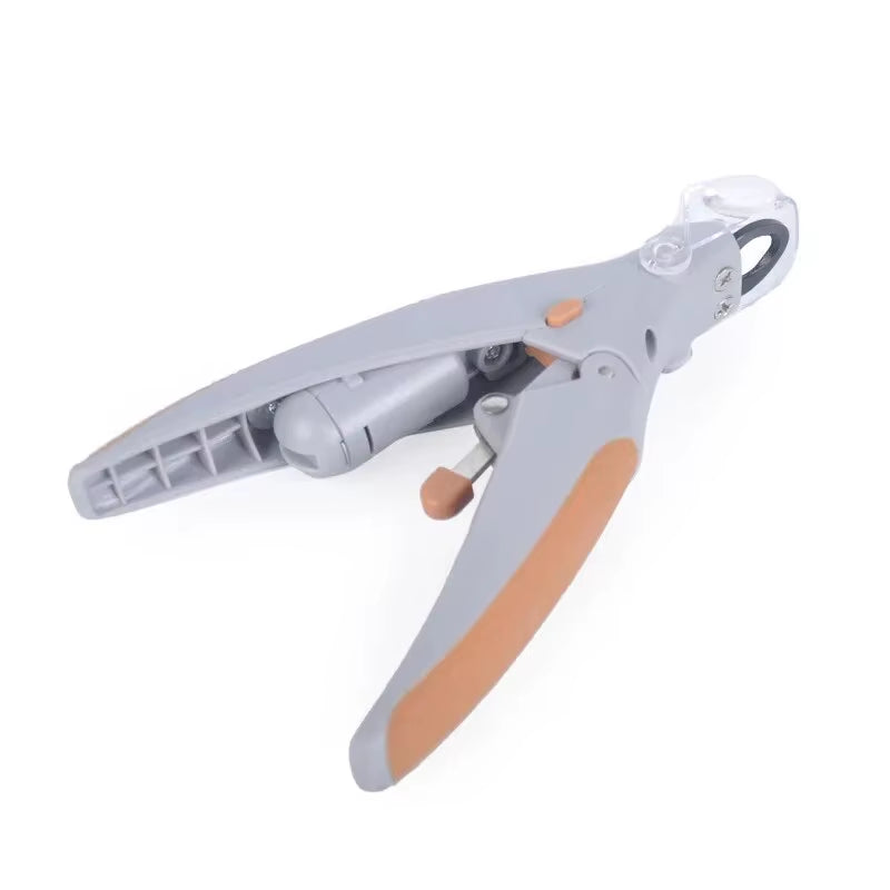 LED pet nail clippers with rubberised handle