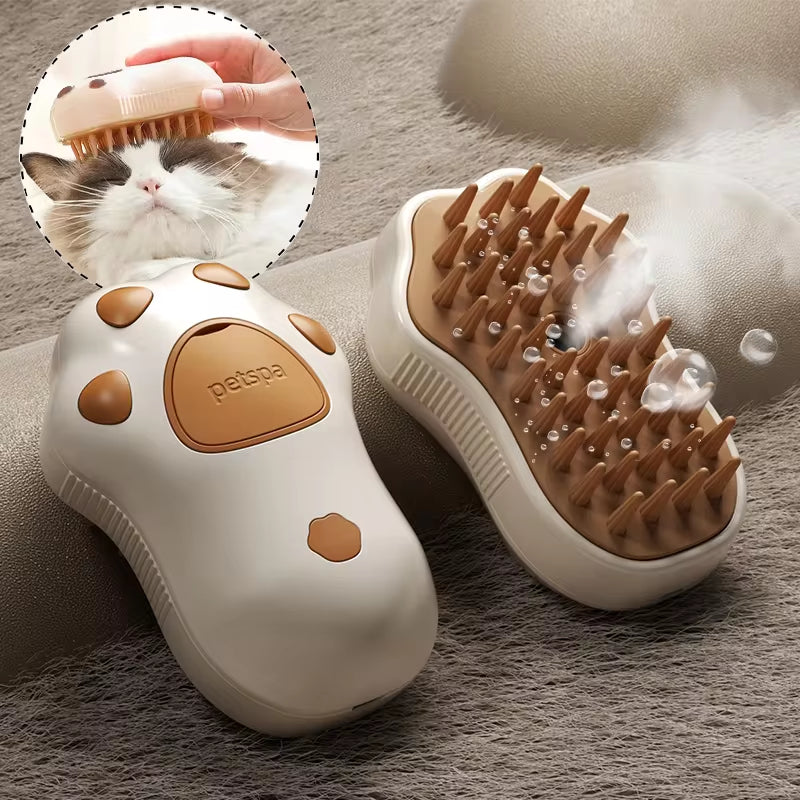 Rechargeable mist grooming brush detail