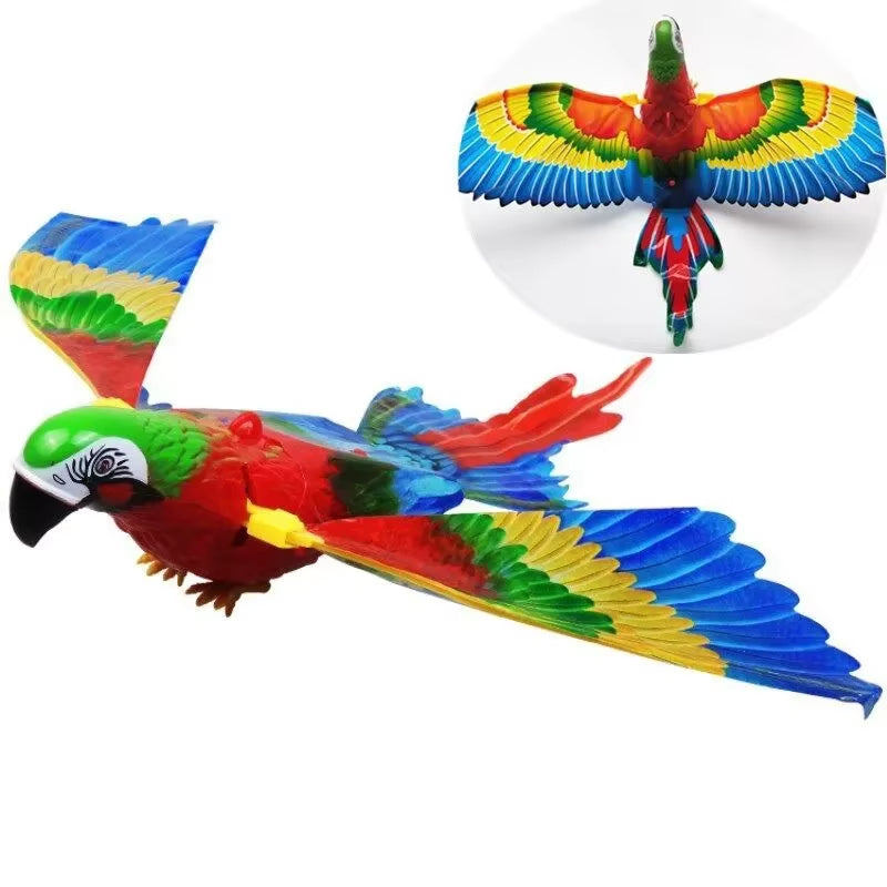 Electric parrot cat toy in use